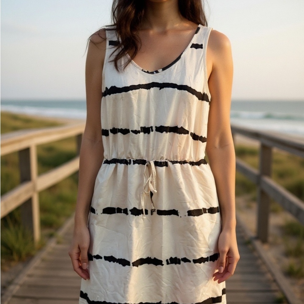 SHEIN Black and White Striped Dress